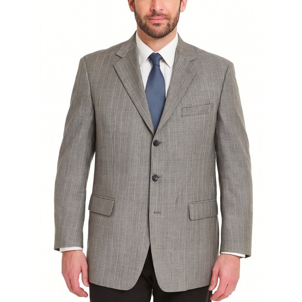 Franco Valentino sport coat blazer jacket khaki gray 3 button SZ 42 R
